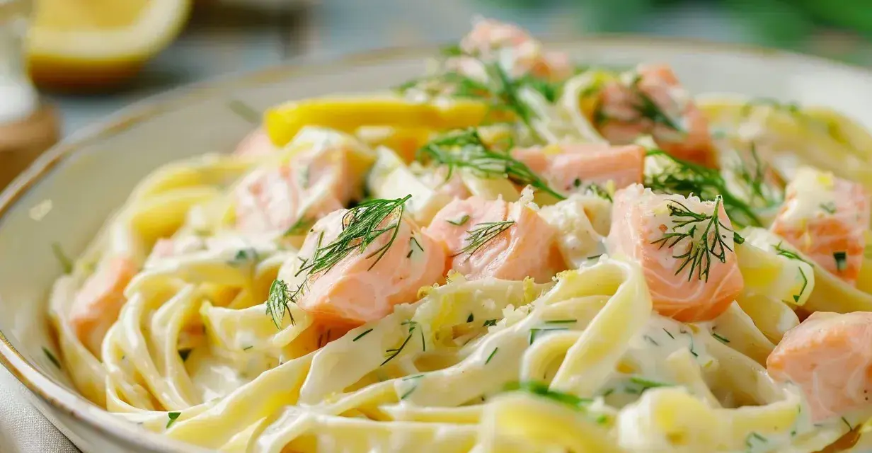 Krämig laxpasta med dill och citron. Ett enkelt och gott laxpasta recept som passar alla.